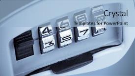  Presentation with combination lock - Presentation theme featuring combination lock background and a light blue colored foreground