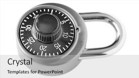  Presentation with combination lock - Presentation theme having combination locked lock isolated background and a light gray colored foreground