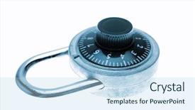  Presentation with isolated paw prints over white - Beautiful presentation theme featuring combination padlock isolated over white backdrop and a sky blue colored foreground