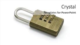  Presentation with coding binary code blue polygonal - PPT layouts consisting of combination padlock with code 123 background and a white colored foreground