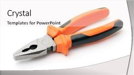  Presentation with octopus on isolated white - Presentation theme having combination pliers isolated on white background and a sky blue colored foreground