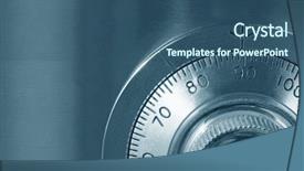  Presentation with combination lock - Presentation featuring combination safe lock close-up background and a ocean colored foreground
