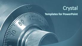  Presentation with combination lock - Cool new presentation design with combination safe lock close-up backdrop and a ocean colored foreground