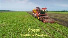  Presentation with harvest - PPT theme enhanced with multi purpose - modern red combine harvester harvest background and a tawny brown colored foreground