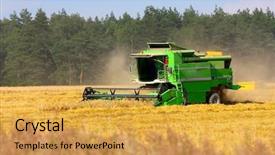  Presentation with wheat - Cool new presentation with combine harvesting wheat backdrop and a yellow colored foreground