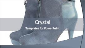  Presentation with ankle - PPT theme having blue high heels ankle boots background and a gray colored foreground