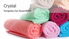  Presentation with color - Colorful presentation design enhanced with combined-color-towels-isolated backdrop and a white colored foreground