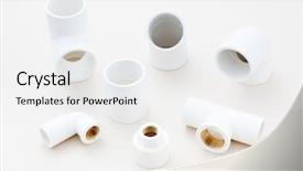  Presentation with pvc - Audience pleasing theme consisting of combined fittings for pvc pipes backdrop and a white colored foreground