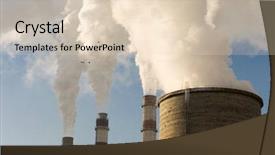  Presentation with power plant - Beautiful slide deck featuring combined heat power plant backdrop and a lemonade colored foreground