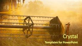  Presentation with wheat - Presentation theme with combiner harvesting wheat field background and a  colored foreground