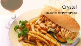  Presentation with food chicken - Presentation with combo - fast food crispy chicken sandwich background and a  colored foreground