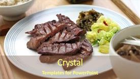  Presentation with beef meat soup - PPT layouts having combo - grilled beef tongue set meal background and a tawny brown colored foreground