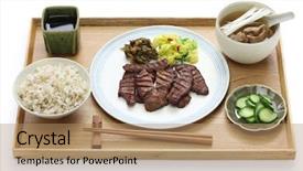  Presentation with raw meat beef veal shank - Cool new PPT layouts with combo - grilled beef tongue set meal backdrop and a coral colored foreground