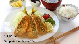  Presentation with lunch - Beautiful slides featuring combo - japanese lunch set meal aji backdrop and a gold colored foreground