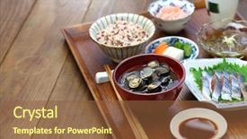  Presentation with japanese write - PPT layouts enhanced with combo - japanese set meal background and a tawny brown colored foreground