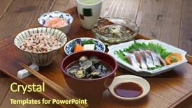  Presentation with japanese - PPT theme consisting of combo - japanese set meal background and a tawny brown colored foreground