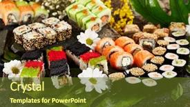  Presentation with sushi - Beautiful presentation featuring combo - japanese sushi set - various backdrop and a tawny brown colored foreground