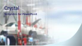  Presentation with mechanic - Theme featuring combustion - car mechanic background and a sky blue colored foreground