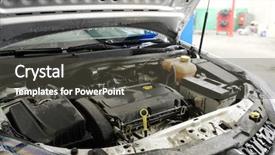  Presentation with repair - Slides having combustion - car with an open hood background and a dark gray colored foreground