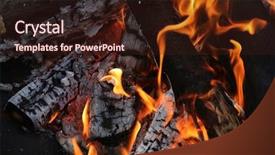 Presentation with campfire - Colorful PPT theme enhanced with combustion - closeup of a cozy campfire backdrop and a wine colored foreground