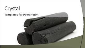  Presentation with charcoal - Cool new PPT theme with combustion - hardwood charcoal isolated on white backdrop and a white colored foreground
