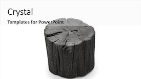  Presentation with traditional wood - Presentation theme featuring combustion - hardwood charcoal isolated on white background and a white colored foreground
