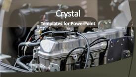  Presentation with combustion engine - Theme featuring combustion - image of an engine background and a gray colored foreground
