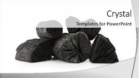  Presentation with charcoal - PPT layouts featuring combustion - large pieces of natural hardwood background and a white colored foreground