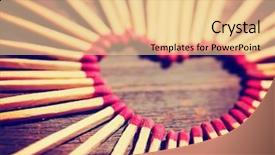  Presentation with shape heart - Amazing presentation theme having combustion - matchsticks in the shape backdrop and a lemonade colored foreground