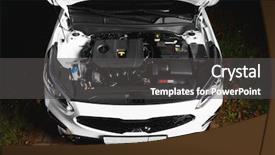  Presentation with car engine - Audience pleasing slides consisting of combustion - new car engine and parts backdrop and a dark gray colored foreground