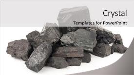  Presentation with coal - Presentation design consisting of combustion - pile of coal background and a light gray colored foreground