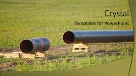  Presentation with pipeline construction - Slides consisting of combustion - pipeline pieces at a construction background and a gold colored foreground