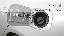  Presentation with fuel station - Amazing PPT theme having combustion - refueling a car backdrop and a white colored foreground