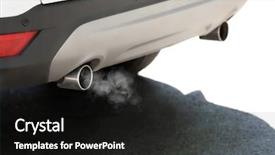  Presentation with exhaust gas - Colorful slide set enhanced with combustion gas from car exhaust backdrop and a black colored foreground