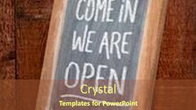  Presentation with invitation - Presentation theme consisting of come-in-we-are-open background and a red colored foreground