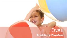  Presentation with summer time - Slide deck consisting of come swim - five years old boy background and a  colored foreground
