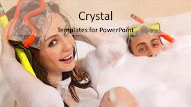  Presentation with couple - Amazing theme having come swim - young beautiful couple is enjoying backdrop and a  colored foreground