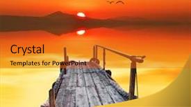  Presentation with birds - Beautiful presentation design featuring come to the pier hdr backdrop and a gold colored foreground