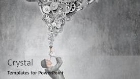  Presentation with comedian - Slides with comedian man play fife background and a light gray colored foreground