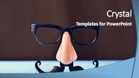  Presentation with nose - Slide deck enhanced with comedy - closeup of a fake mustache background and a wine colored foreground