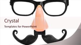  Presentation with nose - Beautiful slide deck featuring comedy - closeup of a fake nose backdrop and a lemonade colored foreground