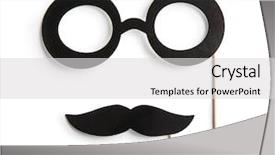 Presentation with comedy - Cool new slides with comedy - fake glasses and mustaches backdrop and a light gray colored foreground