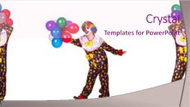  Presentation with comedy - Colorful PPT theme enhanced with comedy - funny male clown isolated backdrop and a lemonade colored foreground