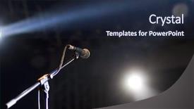  Presentation with stage lights - Theme consisting of comedy - microphone on stage with stage-lights background and a wine colored foreground