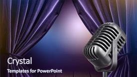  Presentation with stage curtains - Colorful slide deck enhanced with comedy - stage with open curtains backdrop and a wine colored foreground