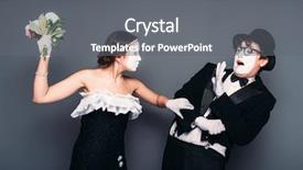  Presentation with comedy - Amazing presentation theme having comedy artists performing with flower backdrop and a gray colored foreground