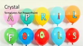  Presentation with comedy - Slides featuring comedy festival - colorful balloons with phrase april background and a blonde colored foreground