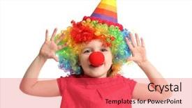  Presentation with food festival valentine day - PPT layouts featuring comedy festival - cute little girl in funny background and a red colored foreground