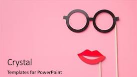  Presentation with lips - Beautiful theme featuring comedy festival - fake paper glasses and lips backdrop and a lemonade colored foreground