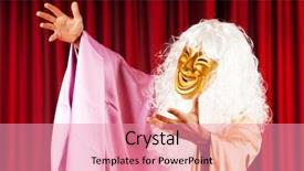  Presentation with actor - Cool new presentation with comedy show - actor with mask backdrop and a  colored foreground